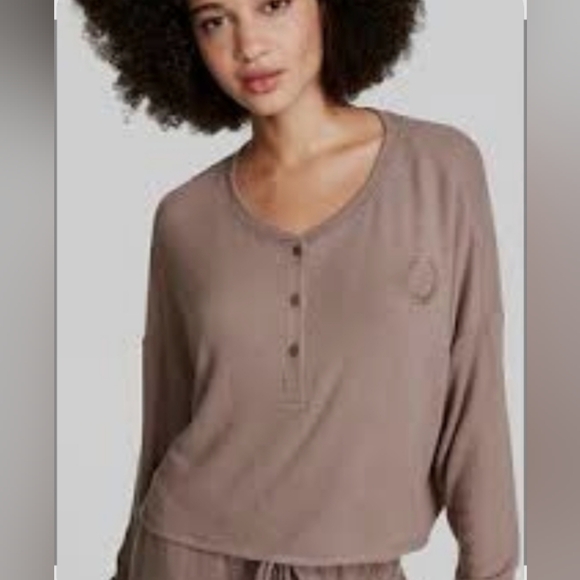 PINK Victoria's Secret Other - PINK Victoria's Secret Long Sleeve  Sleep Shirt In Iced Coffee